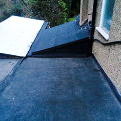 New flat side extension roof