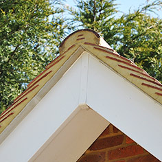 Roof ridge tile apex detail